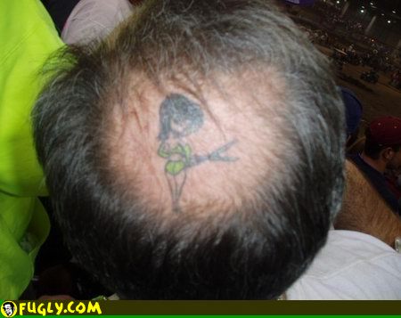 And this is why you don't want head tattoos, kids!